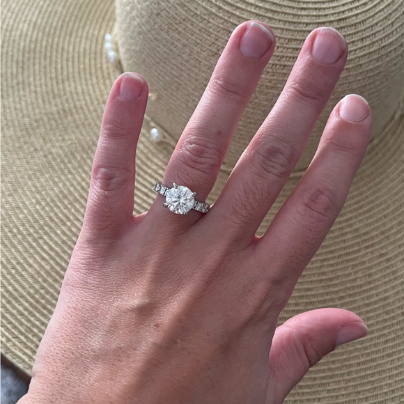 Moissanite Round Diamond Ring - Picture 1 of 4